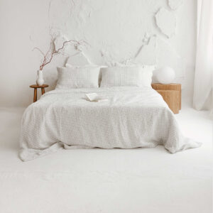 DUVET COVER SET - WHITE GRIDS COLOR