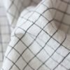 Wide Linen fabric with white grids pattern