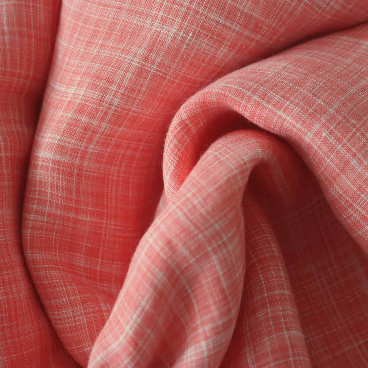 Coral Mist 100% linen fabric with soft drape and breathable texture, 160gsm weight