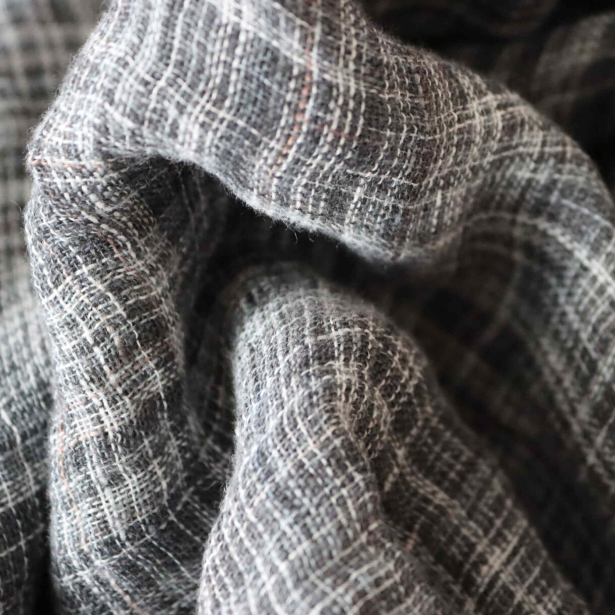 Grey Mist Gauze Linen Fabric with Natural Texture by LinenCult