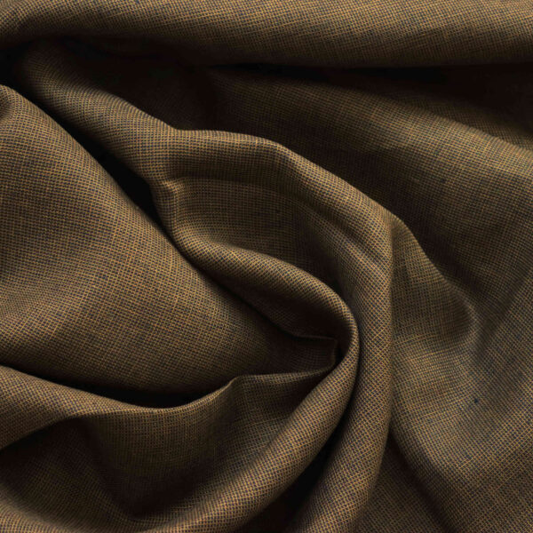 Black and Monk’s Robe twill linen fabric, lightweight with subtle diagonal weave for clothing and home décor