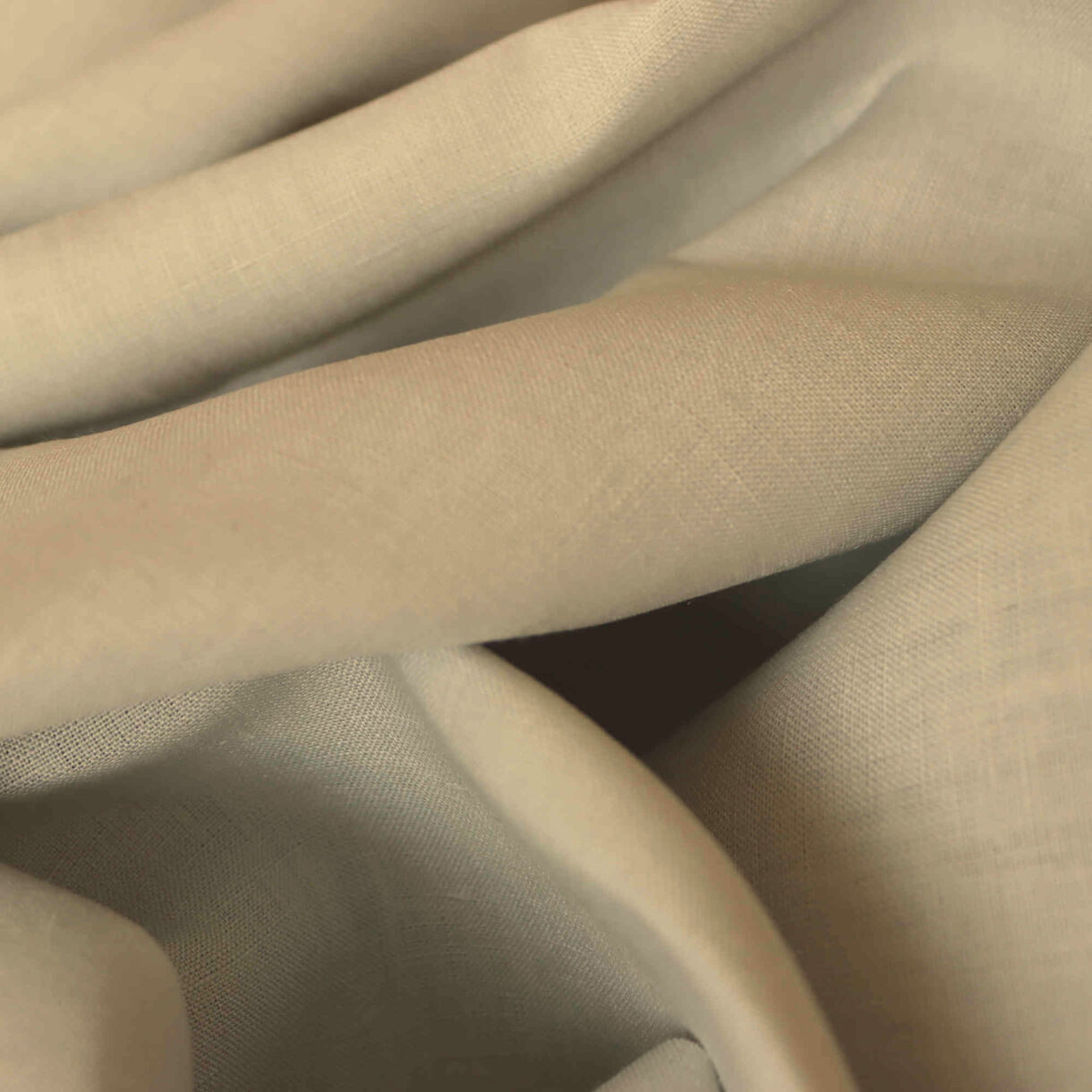 100% Linen Fabric in Indian Tan 200gsm – Close-up showing the natural brown with golden undertones, ideal for garments, home décor, and upholstery.