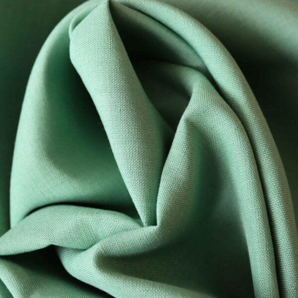 Malachite Green lightweight linen fabric, 160gsm, ideal for garments and décor