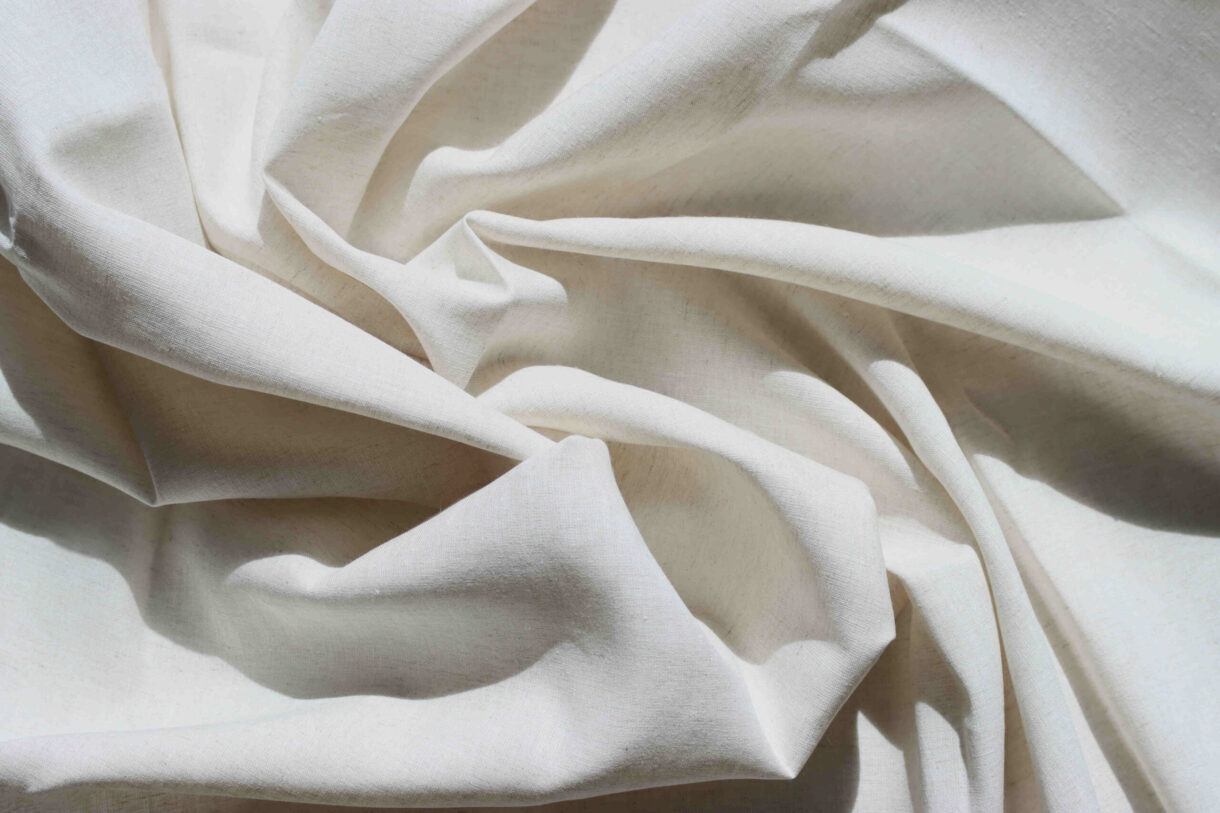 Chambray Natural Linen Viscose Fabric – Lightweight Elegant Blend Chambray natural linen viscose fabric, lightweight breathable blend with soft drape and natural tone