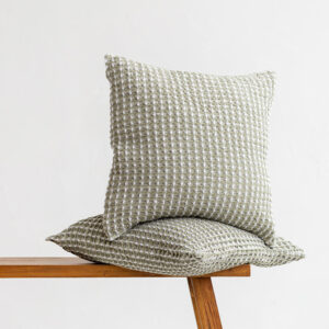 Linen and cotton blend cushion cover - Covert green weave