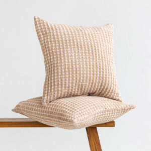 Linen and cotton blend cushion cover - Tan weave