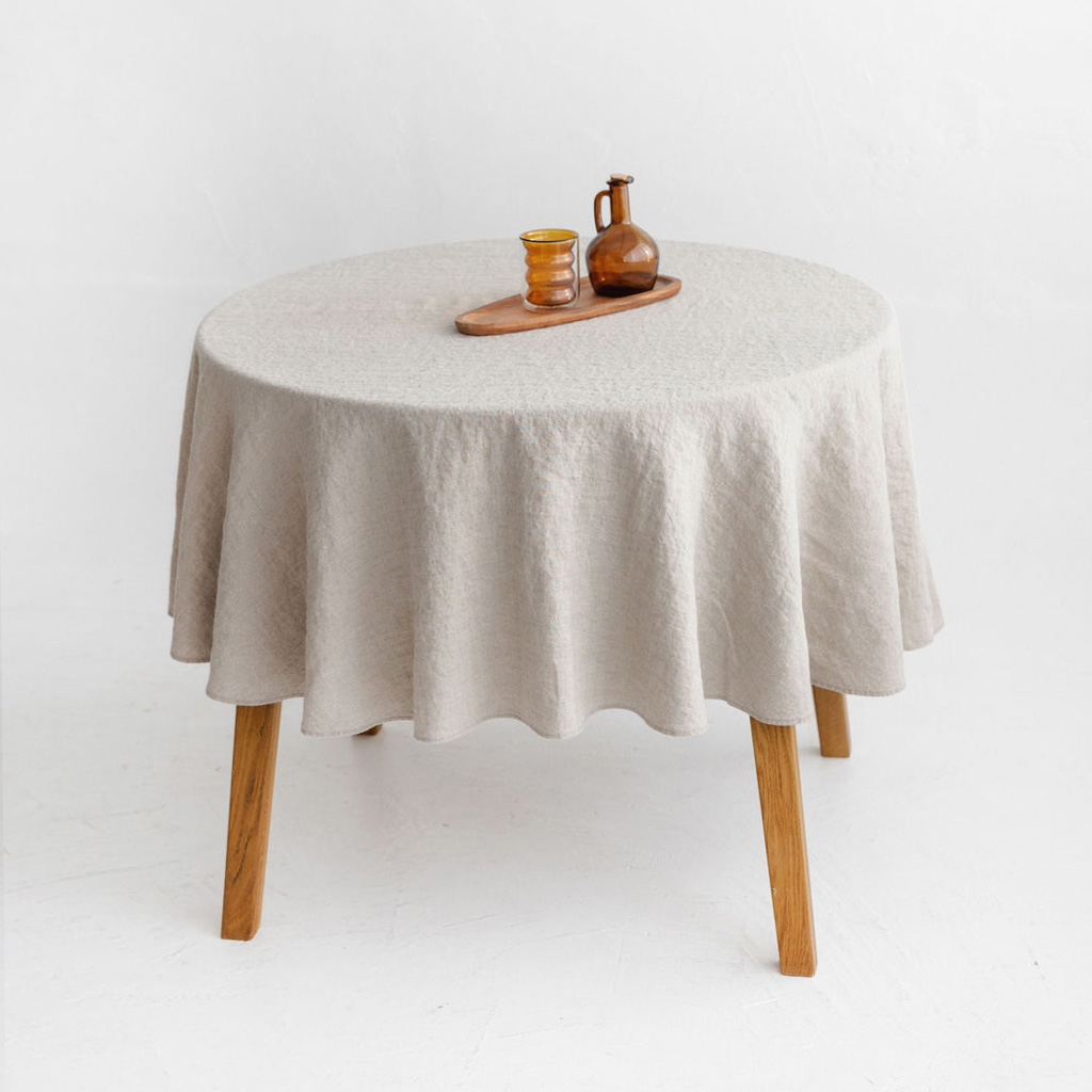 Round tablecloth - Golden grids (1)