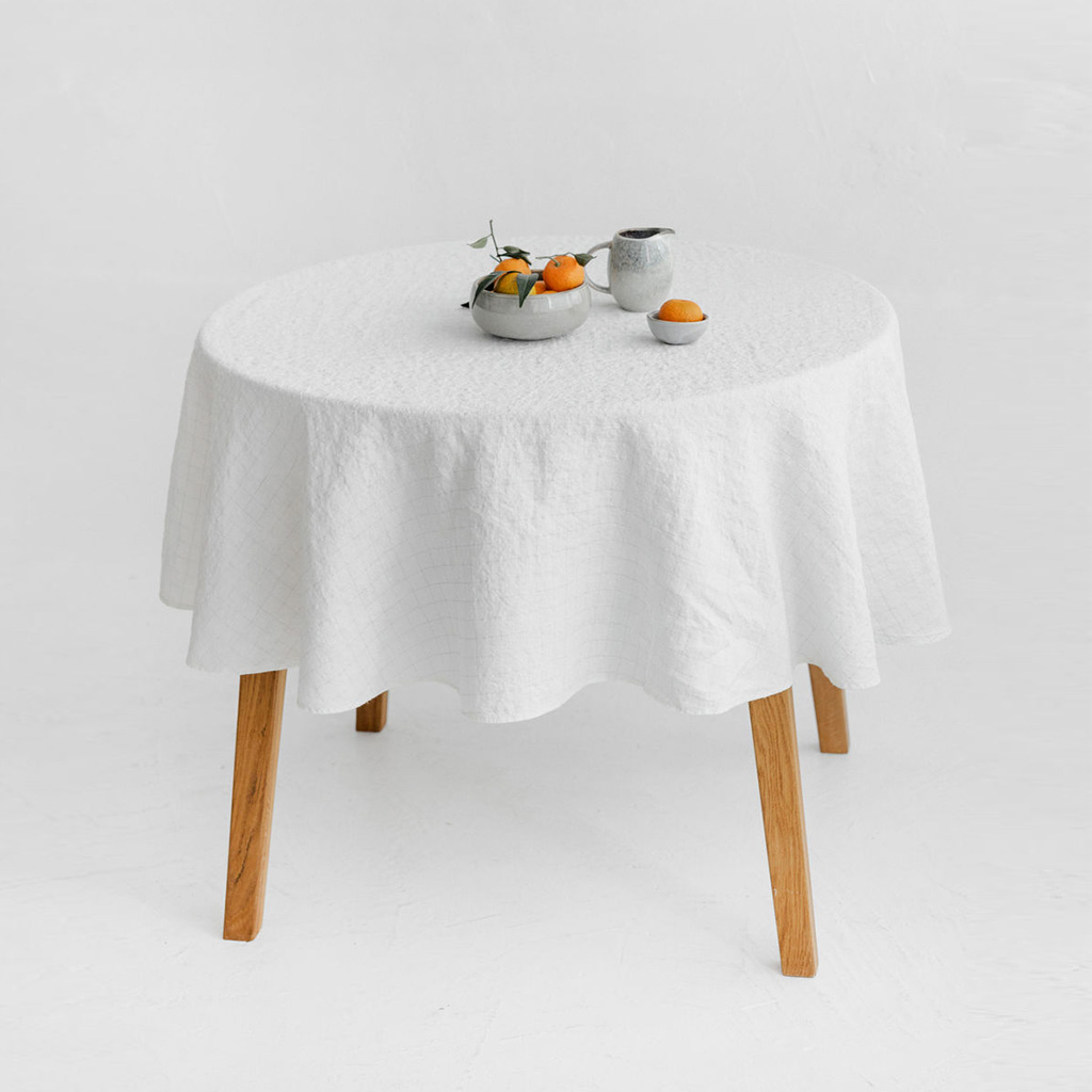 Round tablecloth - Silver grids (1)