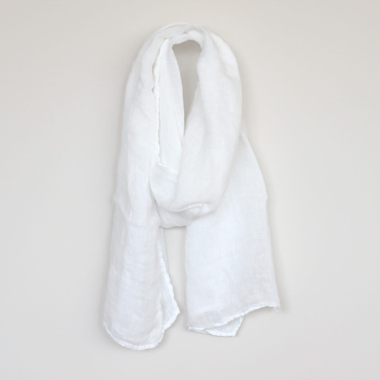 Linen scarf in off white color