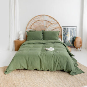 Linen duvet cover - deep moss