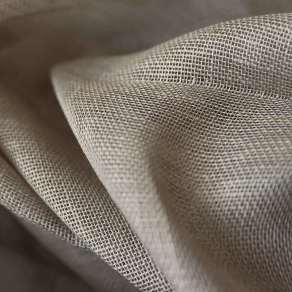 Lightweight gauze linen fabric in Dune color – 90gsm for scarves and summer wear
