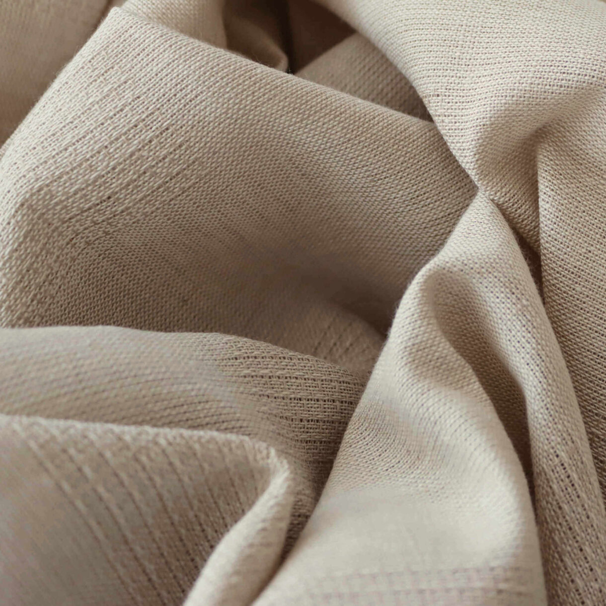 Linen Blend Cotton Fabric Cement 170gsm